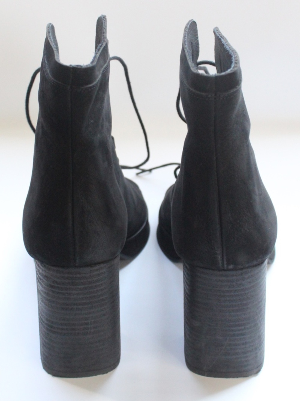 Free People - Gently Used Mandi Lace-Up Platform Black Block Heel Booties - Picture 3 of 6
